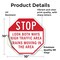 Signmission Stop Look Both Ways High Traffic Ar, 10 Inch X 10 Inch, Vinyl Decal OC-D-10-212 - alternate 2