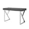 Homeroots 48" Dark Gray and Silver Metallic Writing Desk With Two Drawers 543743 - alternate 3