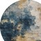 Homeroots 8' Blue Gray And Gold Round Abstract Washable Indoor Outdoor Area Rug 603049 - alternate 3
