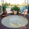 Homeroots 8' Linen Round Abstract Washable Indoor Outdoor Area Rug 608240 - alternate 2