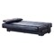 Homeroots 75" Black Faux Leather Convertible Futon Sleeper Sofa And Toss Pillows With Storage 607184 - alternate 4