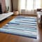 Homeroots 8' X 10' Blue Gray And Ivory Striped Washable Indoor Outdoor Area Rug 613263 - alternate 2