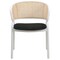 Leisuremod Ervilla Dining Chair with White Powder Coated Steel Legs and Wicker Back, Black, 2PK ECW-20BL2 - alternate 3