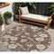 Homeroots 8' Brown And Beige Round Floral Washable Indoor Outdoor Area Rug 599870 - alternate 1