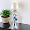Homeroots 21" Silver and Blue Faux Crystal Bling Hurricane Candle Holder 468339 - alternate 2
