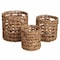 Happimess Lattice Bohemian Coastal Handwoven Water Hyacinth Rope Nesting Baskets w/Handles, Natural, Set of 3 BSK2032A-3SET - alternate 1