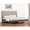 Homeroots King Grey Upholstered Faux Leather and Ivory Gloss Bed Frame 486181 - alternate 2