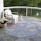 Homeroots 8' Blue Pink And Ivory Round Floral Washable Indoor Outdoor Area Rug 605309 - alternate 3