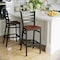 Flash Furniture Restaurant Stool, Ladder Back, Chy Seat XU-DG697BLAD-BAR-CHYW-GG - alternate 3