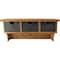 Homeroots Brown Rustic Wooden Wall Shelf With 3 Drawers And Hooks 274502 - alternate 3