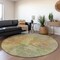 Homeroots 8' Artichoke Green And Gold Round Abstract Washable Indoor Outdoor Area Rug 615586 - alternate 2