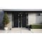 Vdomdoors Aluminum Double Doors Cynex 6777 Black 2 Sidelights and Top Transom Mirrored Clear Glass Modern Pai CYNEX6777DEXD-BLK-W14+72+14xH96+16-RH-O - alternate 2