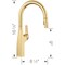 Blanco Rivana Pull-Down 1.5 GPM, Satin Gold 442985 - alternate 3