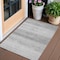 Homeroots 3' X 5' Gray And Silver Striped Washable Indoor Outdoor Area Rug 589680 - alternate 1