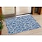 Homeroots 3' X 5' Blue And Ivory Geometric Washable Indoor Outdoor Area Rug 599262 - alternate 1