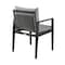 Armen Living Cayman Outdoor Patio Dining Chairs with Arms in Aluminum with Gray Cushions - Set of 2 LCCCCHBL - alternate 2
