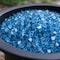 Homeroots Sky Blue Round Reflective Fire Pit Glass 479086 - alternate 2