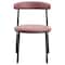 Leisuremod Lume Modern Dining Side Chair in Polyester with Black Steel Frame in Burgundy, 2PK LC20BUR2 - alternate 3