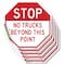 Signmission Stop No Trucks Beyond This Point, 4 inch X 4 inch, Vinyl Decal, 5PK OC-D-5PACK-4-313 - alternate 1