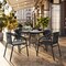 Flash Furniture Square Table Set, Aluminum, Glass, Metal, Plastic, Rattan, Clear TLH-073SQ-037BK4-GG - alternate 5
