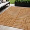 Homeroots 5' X 8' Copper And Ivory Geometric Washable Indoor Outdoor Area Rug 600853 - alternate 1