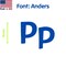 Aacc Self-Adhesive Vinyl Letter: p, Scale: 17 cm. Color: Blue Font: Anders by, 4PK AACC-Anders-lp-Blue-M17x4 - alternate 1