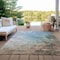 Homeroots 8' X 10' Denim Blue Taupe And Ivory Abstract Washable Indoor Outdoor Area Rug 617350 - alternate 3