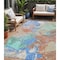 Homeroots 5' X 8' Coral Teal Blue And Mint Green Abstract Washable Indoor Outdoor Area Rug 618539 - alternate 1