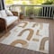 Homeroots 5' X 8' Ivory Khaki And Beige Geometric Washable Indoor Outdoor Area Rug 618101 - alternate 3