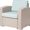 Homeroots 33" Gray Heavy Duty Plastic Outdoor Club Chair With Blue Cushion 565249 - alternate 2