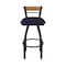 Holland Bar Stool Co Revelle 36in Swivel Extra Tall Bar Stool, Black Wrinkle Finish, Medium Back, Canter Twilight Seat 881 - alternate 4