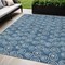 Homeroots 5' X 8' Navy Blue And Ivory Geometric Washable Indoor Outdoor Area Rug 583337 - alternate 1