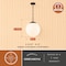 Vaxcel Linden 1-Light Matte Black Mid-Century Modern Globe Pendant Light with Opal Glass Shade P0441 - alternate 5
