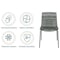 Leisuremod Astor Plastic Dining Chair with Black Steel Base in Transparent Black, 2PK ACBL-20TBL2 - alternate 5
