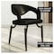 Leisuremod Entice Modern Leather Dining Chair with Iron Legs Open-Back Design in Charcoal, 2PK EC60CH-2 - alternate 2