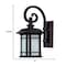 Homeroots Antique Bronze Frosted Linen Glass Lantern Wall Light 398625 - alternate 2