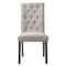 Homeroots Set of Two Tufted Beige and Gray Upholstered Linen And Solid Wood Dining Side Chairs, 2PK 573291 - alternate 1