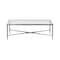 Homeroots 28" Clear And Brown Glass And Aluminum Coffee Table 565088 - alternate 5