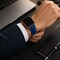 Elegani Leather Band Compatible with Apple Watch 45mm, Blue, Blue/Rose Gold/Yellow Gold Buckle LZQR2-BLU-45 - alternate 1