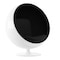 Homeroots 42" White And Black Fiberglass And Cotton Swivel Egg Chair 522851 - alternate 2
