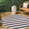 Jonathan Y Aveiro Wide Stripe Black/Cream 4 ft Round Indoor/Outdoor Area Rug SMB112B-4R - alternate 1
