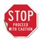 Signmission Stop Proceed with Caution, 18 Inch X 18 Inch, Vinyl Decal OC-D-18-15 - alternate 1