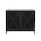Homeroots 40in Black Iron Sideboard with Two Glass Doors 392000 - alternate 1