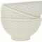 Homeroots White Four Piece Weave Stoneware Service For Four Bowl Set 483501 - alternate 2