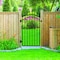 Nuvo Iron 33in Wx68in H Tiger Eye Gate Arched Rails, Self Close Hardware w/Double Side Handle 36in W Openings,  ITGA3368 - alternate 2