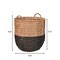 Happimess Laurel 19.49in Bohemian Hand-Woven Abaca Hamper Basket with Handles, Natural/Black BSK1003D - alternate 2