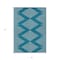 Homeroots 3' X 5' Teal Blue And Ivory Geometric Washable Indoor Outdoor Area Rug 598622 - alternate 2