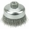 Weiler 4" Crimped Wire Cup Brush .014" Steel Fill 5/8"-11 UNC Nut 14026 - alternate 1