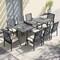 Leisuremod Marlin 78 in Aluminum Extendable Dining Table, 330 lb Capacity, Seats 8, Weatherproof MDT78BL - alternate 3