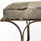 Homeroots 55in Gray and Antiqued Brass Faux Fur Upholstery Bench 376190 - alternate 2